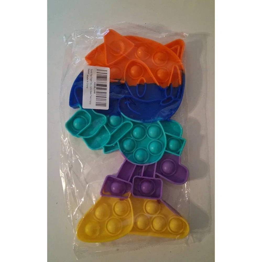Sonic the Hedgehog fidget Rainbow pop-it toy New 10 inch